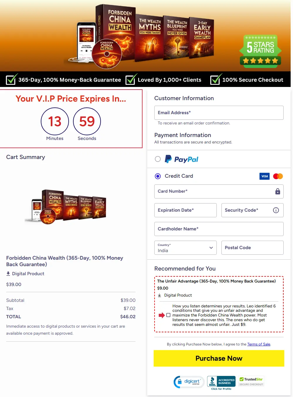 Forbidden China Wealth--order-page